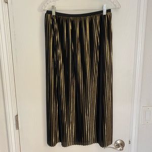 Silence+Noise Gold Pleated Skirt